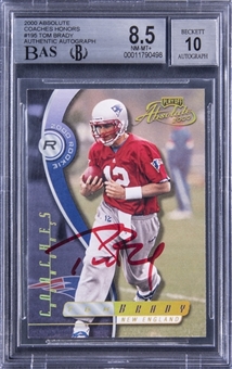 2000 Absolute Coaches Honors #195 Tom Brady Signed Rookie Card (#154/300) - BGS NM-MT+ 8.5/BGS 10 
